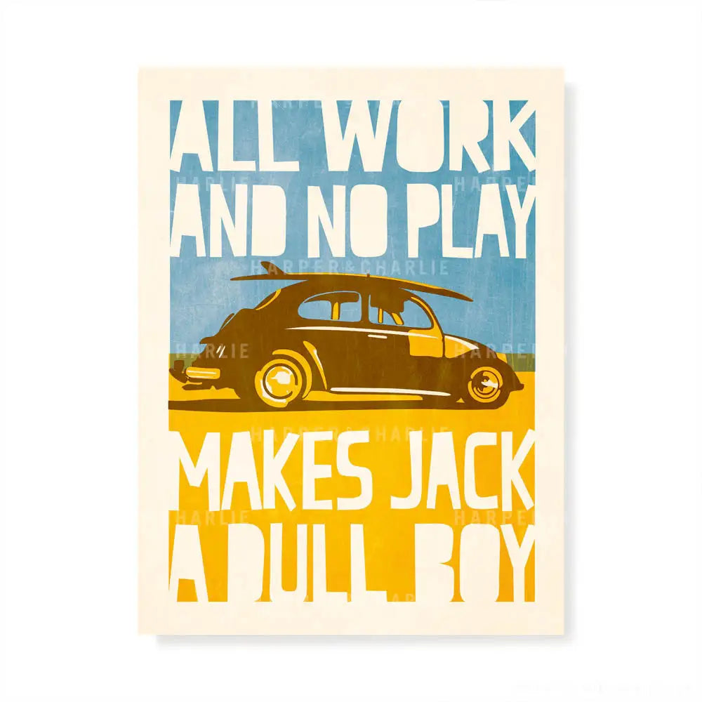 All Work and No Play Kids Retro Colour Print