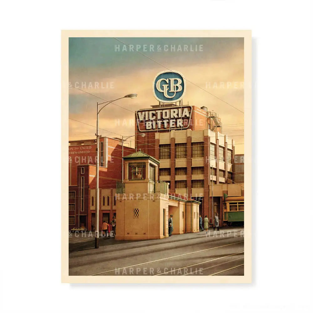 Carlton Brewery and Signal Box Melbourne Art Print by Harper and Charlie