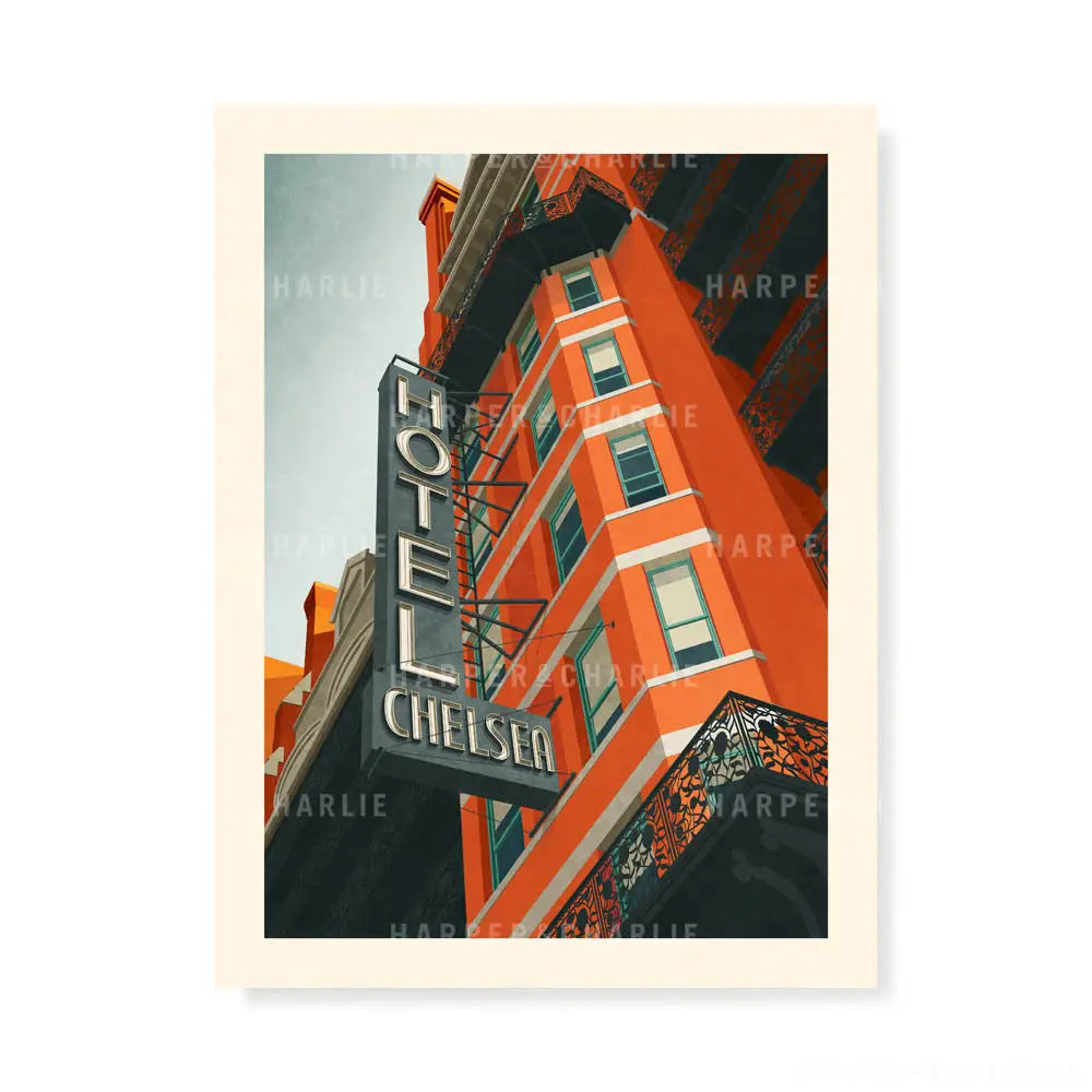 kurry Hotel Chelsea アート　art Kurry 'Hotel Chelsea' をフレーム/額縁「wabisabi black brown」で