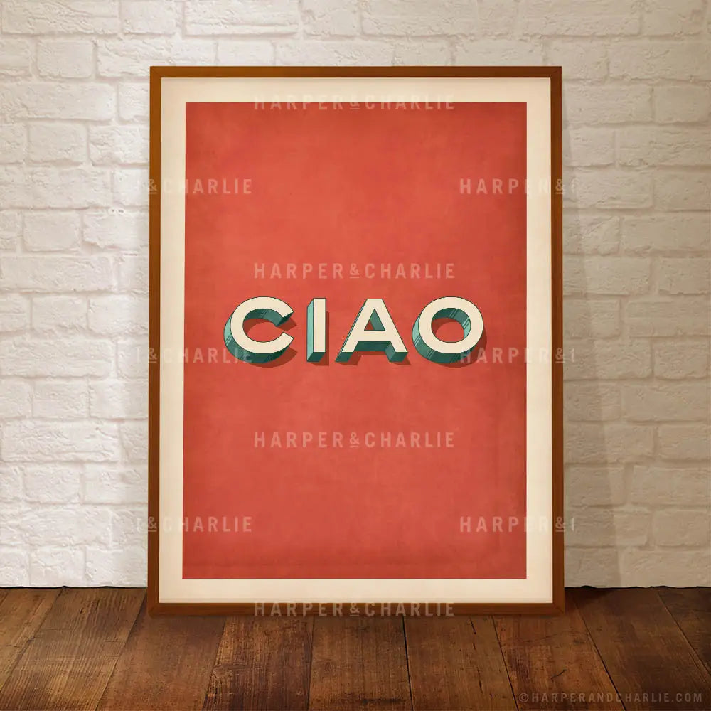 CIAO Colour Print Red Background by Harper and Charlie
