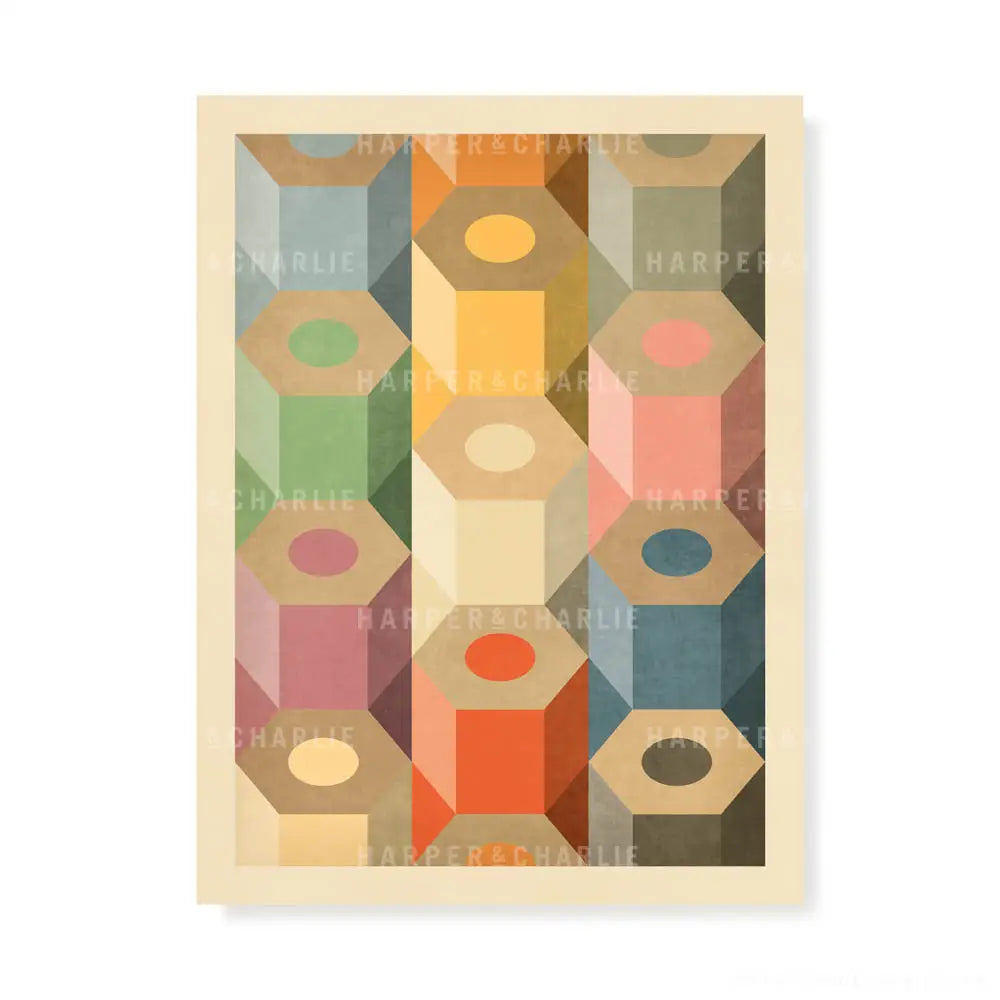 Coloured Pencils Geometric Pattern Kids Print