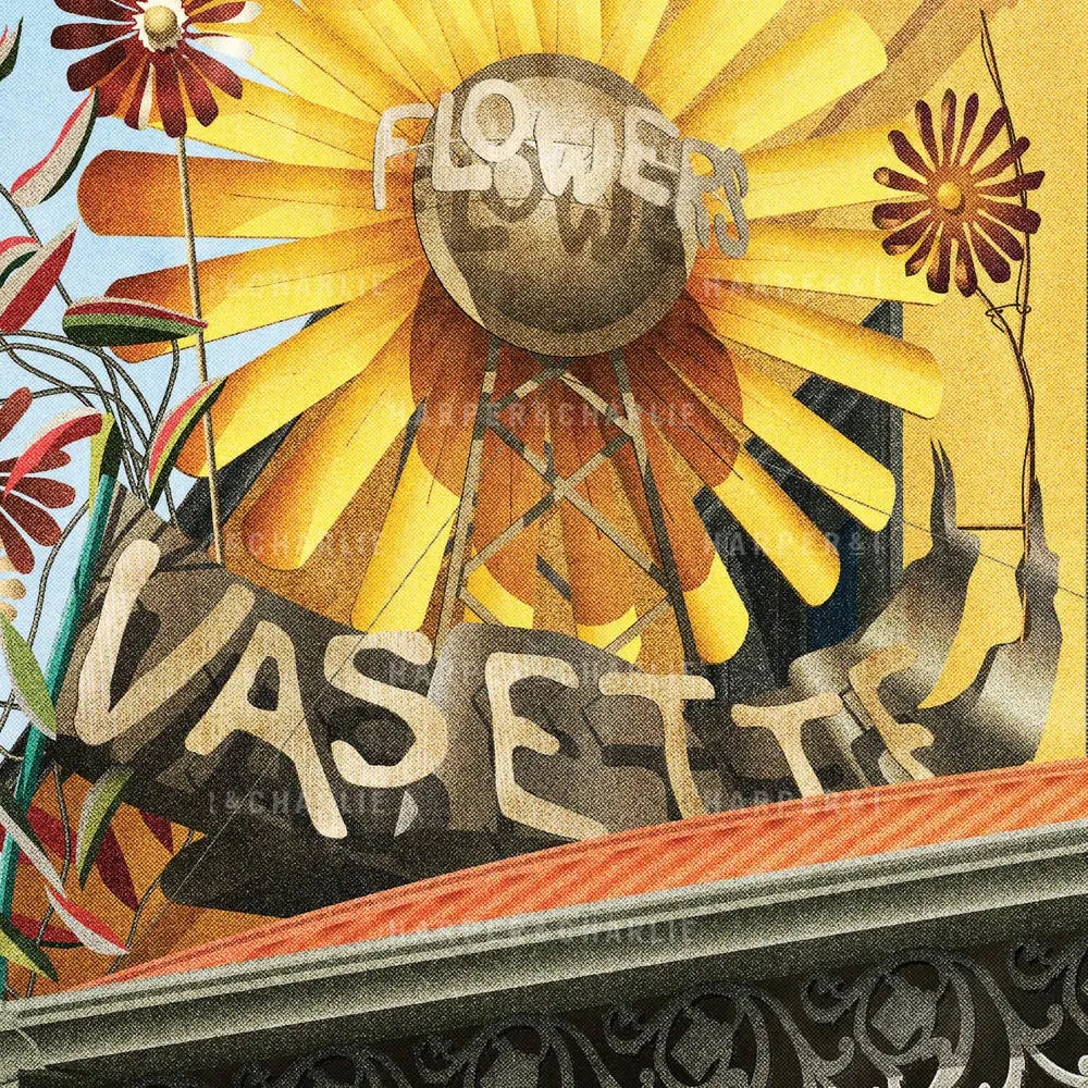 Flowers Vasette, Fitzroy, Melbourne Print Close Up View