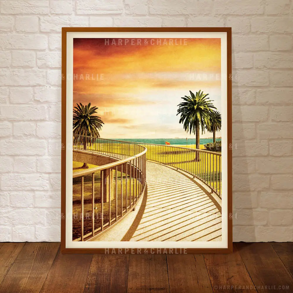 Jacka Boulevard Footbridge, St Kilda Melbourne Print