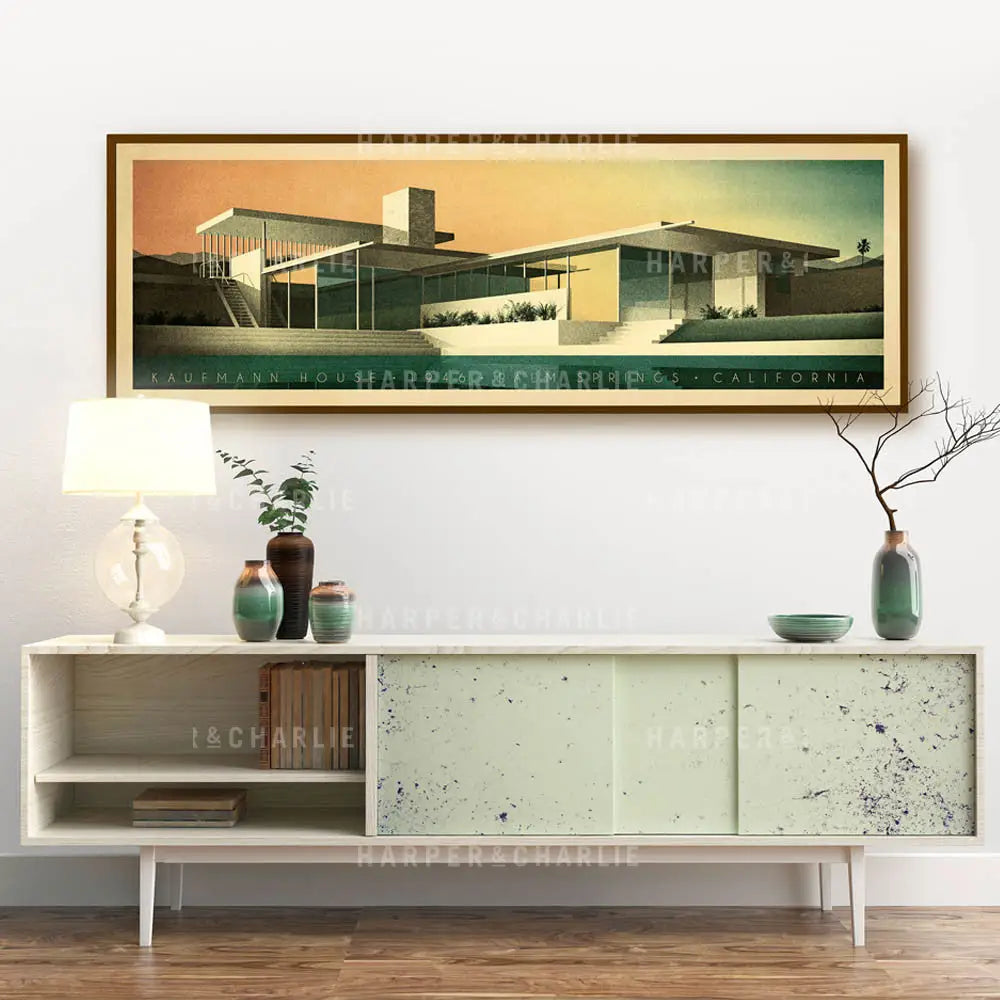 Kaufmann House, Palm Springs, California Colour Print Framed Example