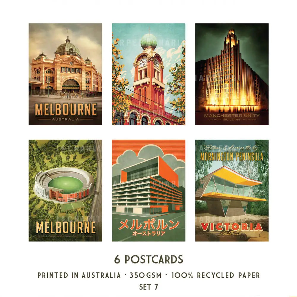 harper and Charlie Melbourne postcard pack set 7