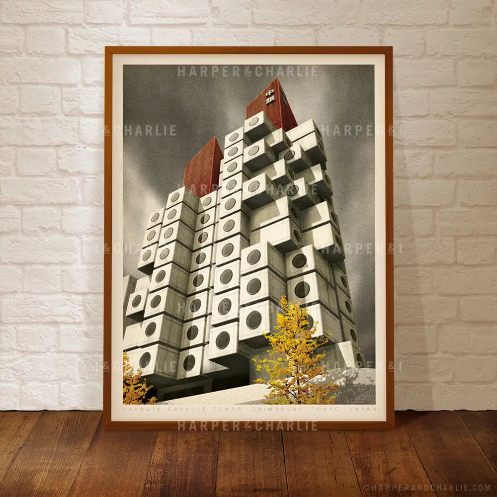 Nakagin Capsule Hotel, Tokyo, Japan Colour Print Framed