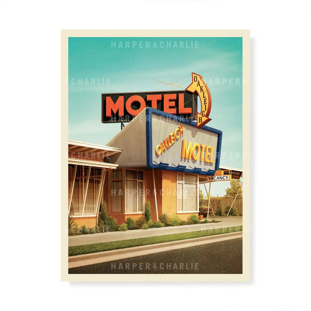 Oakleigh Motel, Retro Melbourne Print