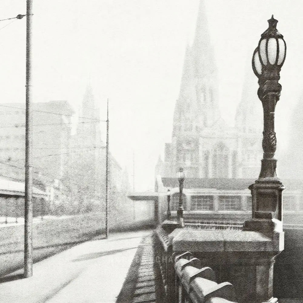 Princes Bridge Melbourne Black and White Print Close Up View by Harper and Charlie