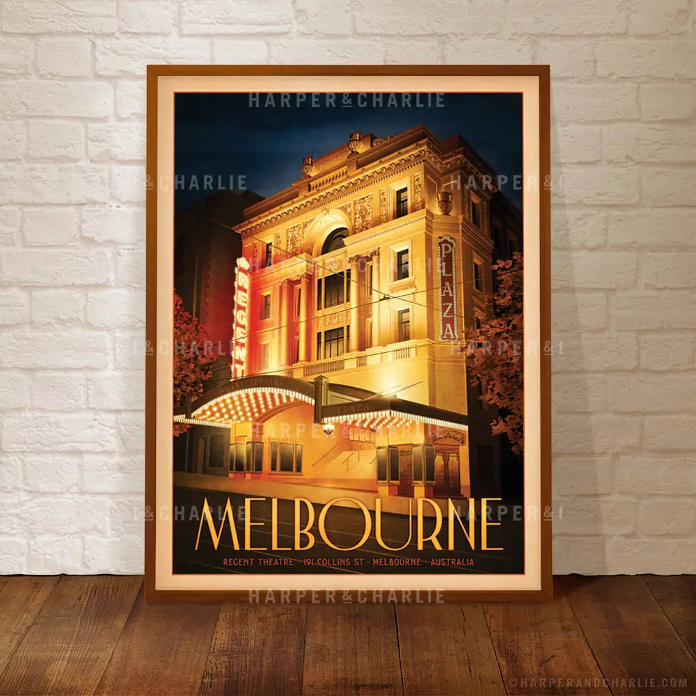 Regent Theatre Melbourne Portrait Colour Print Framed by Harper and Charlie