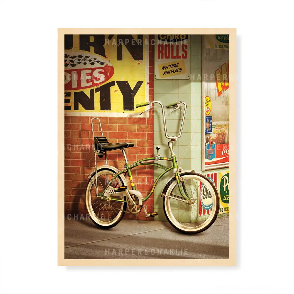 Saturday Afternoon retro Australian green dragster print by Harper and Charlie