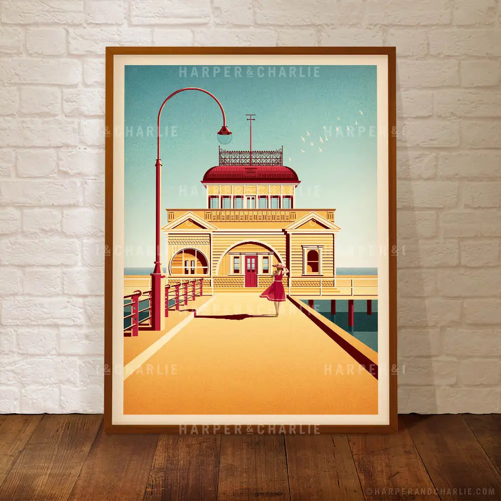 St Kilda Pier, St Kilda Melbourne print by Harper and Charlie