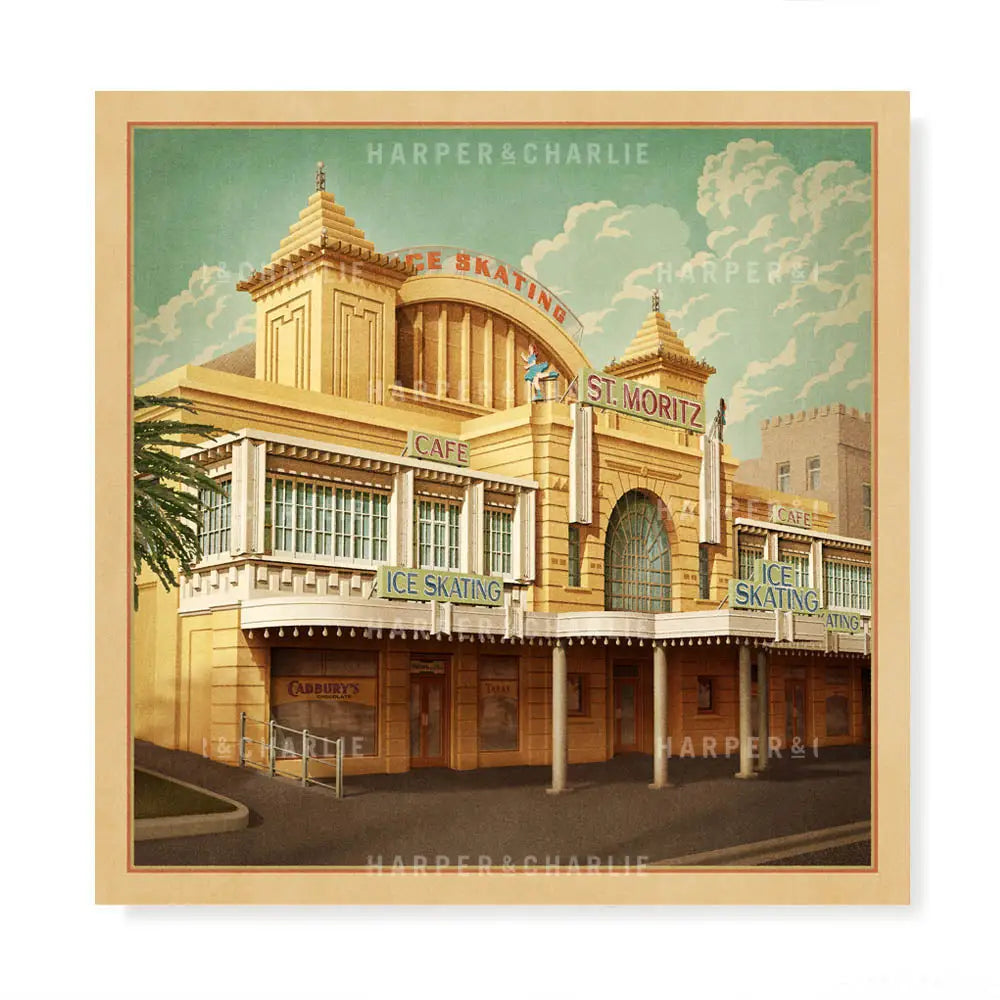 St Moritz St Kilda Square Colour Print by Harper and Charlie