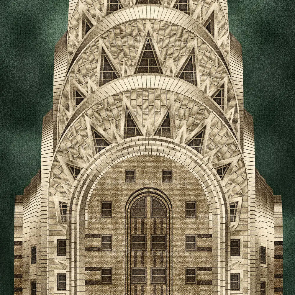 The Chrysler Building, New York Colour Print 2 to 1 proportion close up view
