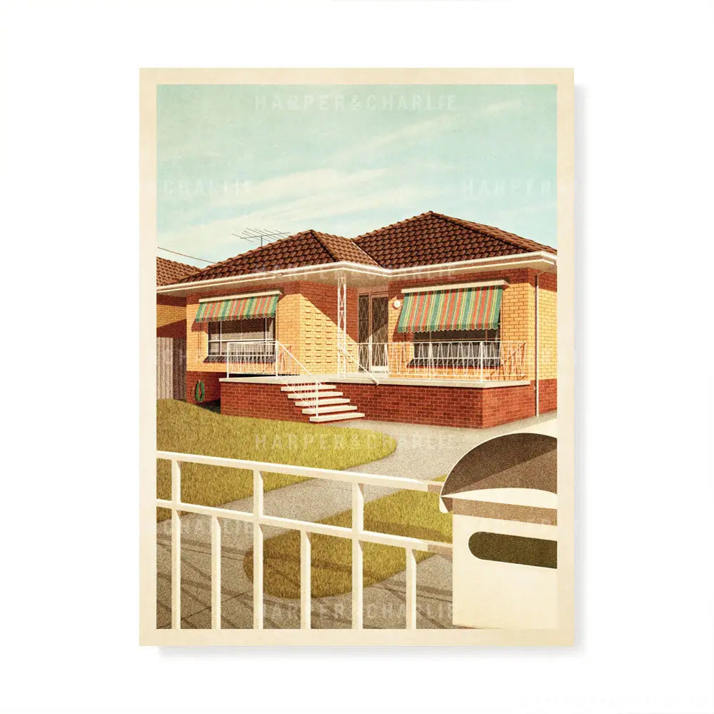 The Suburban Dream house colour print by Harper & Charlie