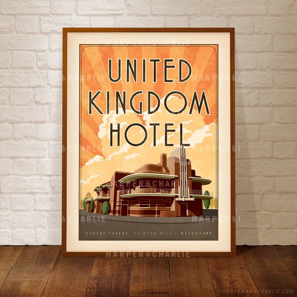 United Kingdom Hotel Clifton Hill Melbourne print by Harper and Charlie