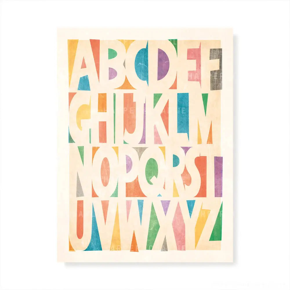 Alphabet Block Kids Educational Colour Print by Harper and Charlie 