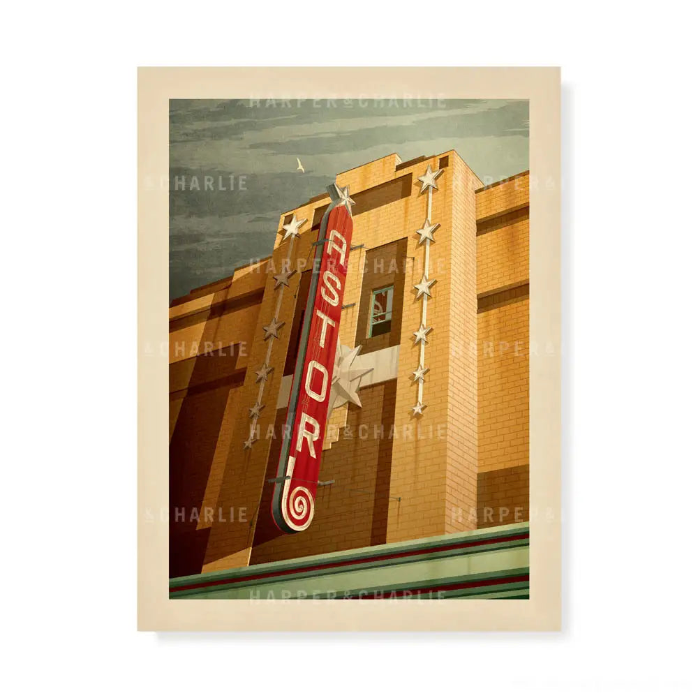 Astor Theatre, St Kilda, Vintage Melbourne Print