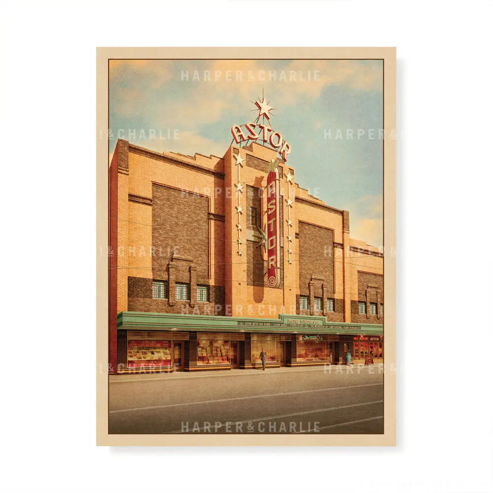 Vintage-style photograph of a theater with &
