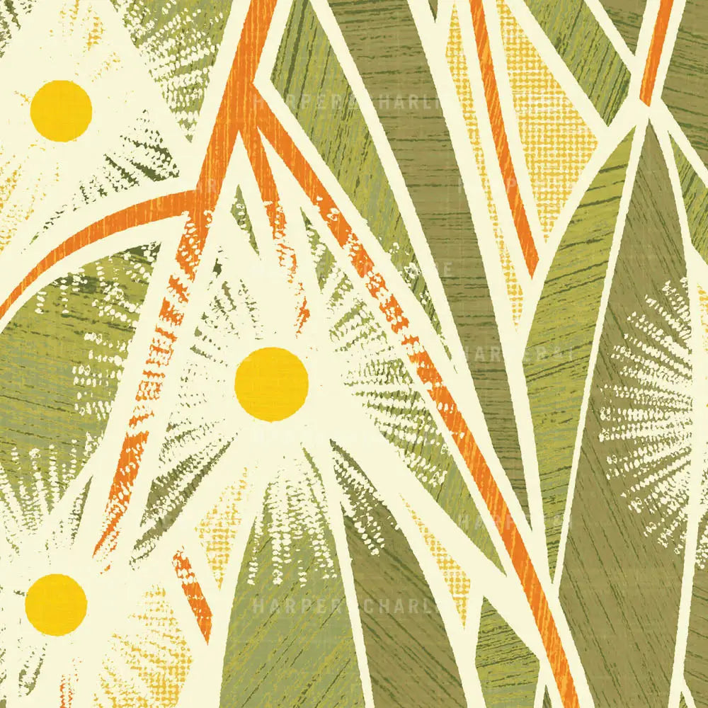 Australian Lemon Scented Gum colour print close up view