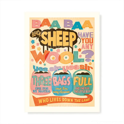 Baa Baa Black Sheep Kids Print