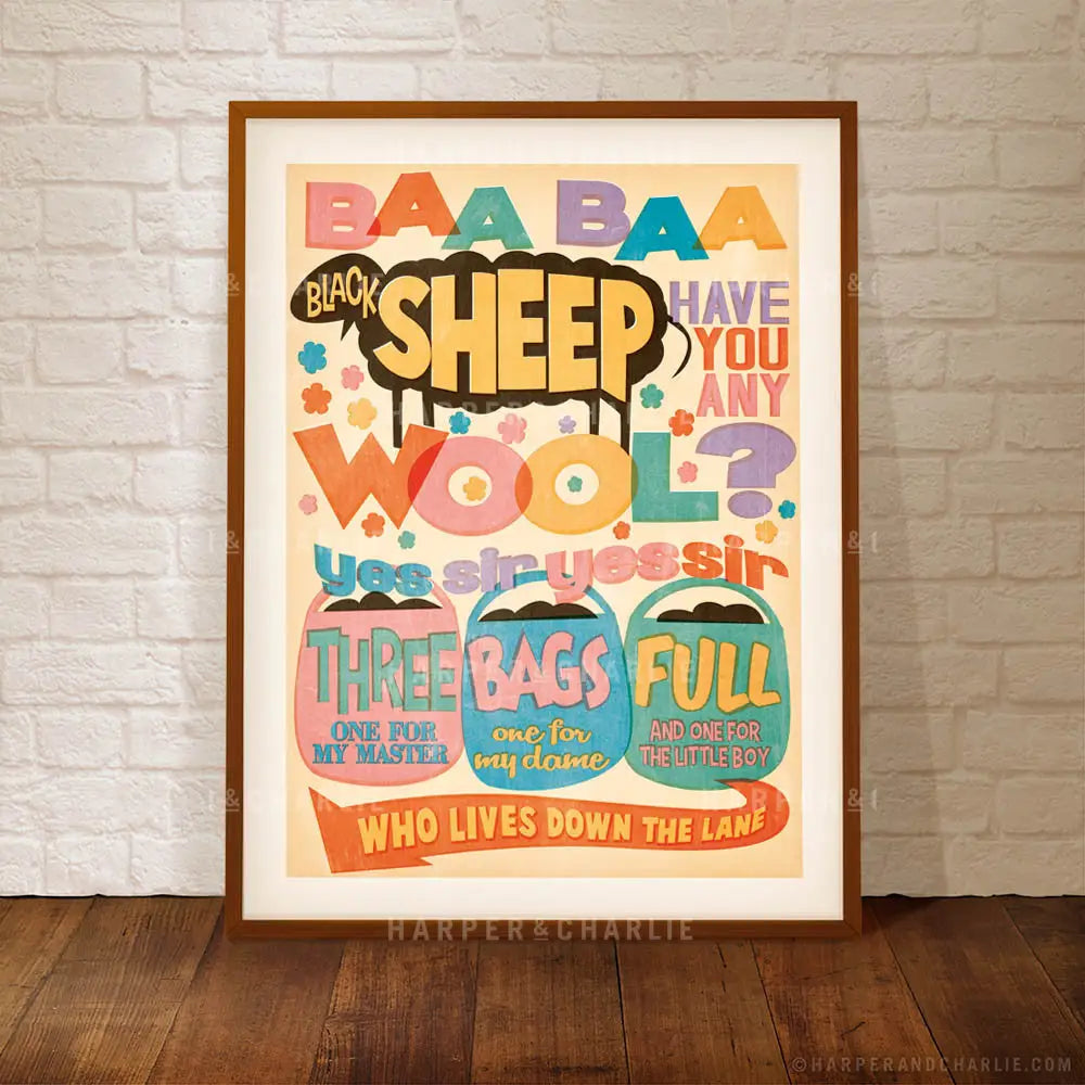 Baa Baa Black Sheep Kids Print