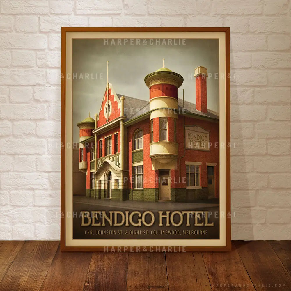 Bendigo Hotel Collingwood Colour Print Framed by Harper &amp; Charlie