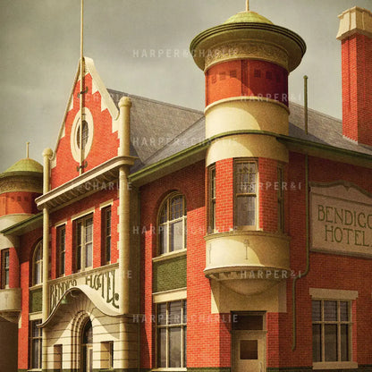 Bendigo Hotel Collingwood Colour Print Close Up View