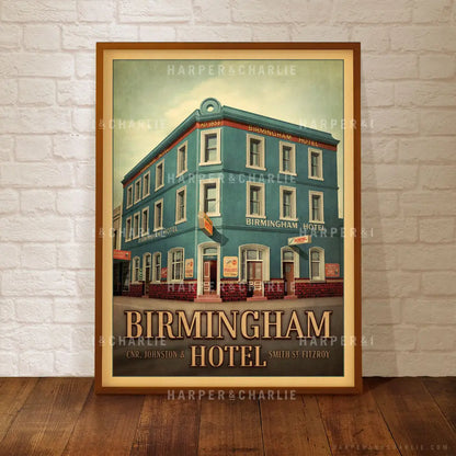 Birmingham Hotel Fitzroy Colour Art Print Framed Harper &amp; Charlie