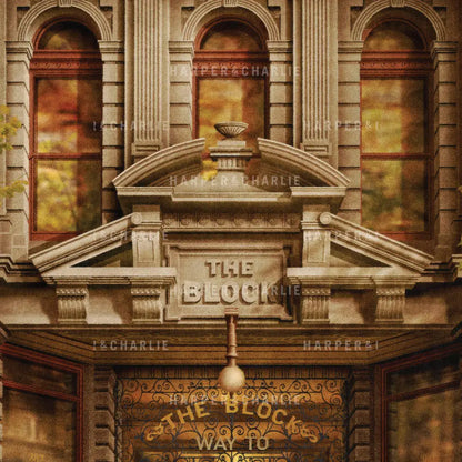 Close-up view of the decorative architectural detail with &