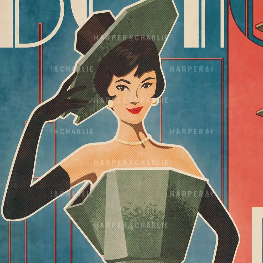 Bon Café, Vintage Melbourne Print Close Up View