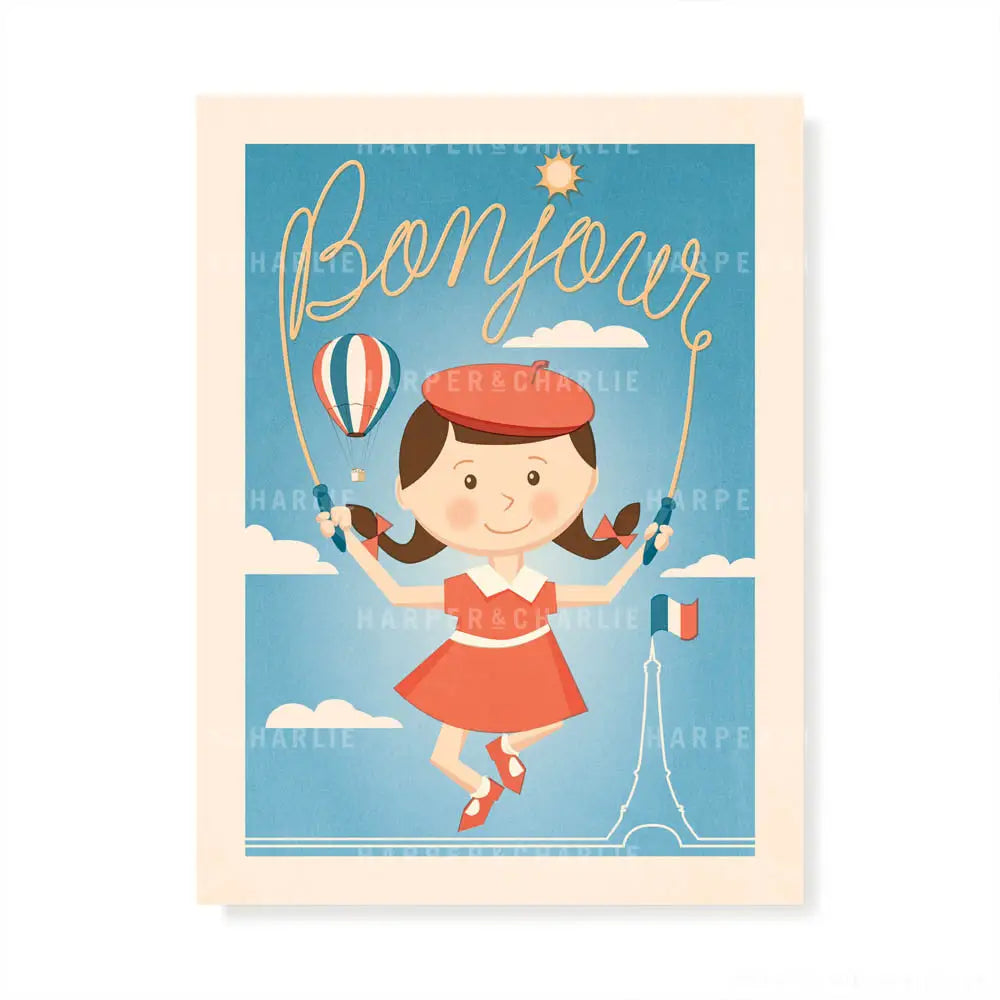 Bonjour Kids Retro Colour Print by Harper and Charlie