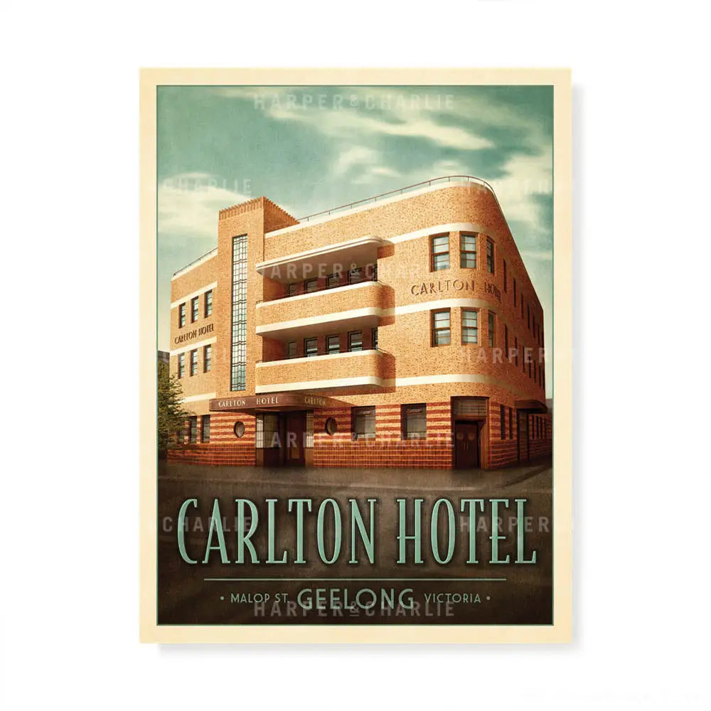 Carlton Hotel Geelong Colour Print