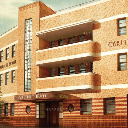 Carlton Hotel Geelong Colour Print Close Up View by Harper and Charlie