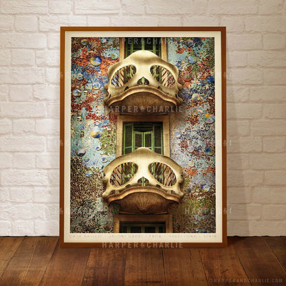 Casa Batlló Barcelona colour print framed by Harper and Charlie