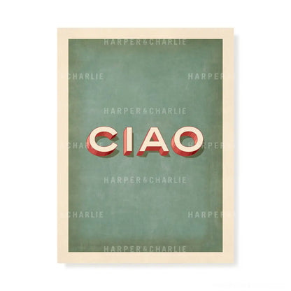 CIAO Colour Print Green Background by Harper and Charlie
