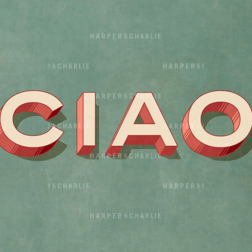 CIAO Colour Print Green Background Close Up View