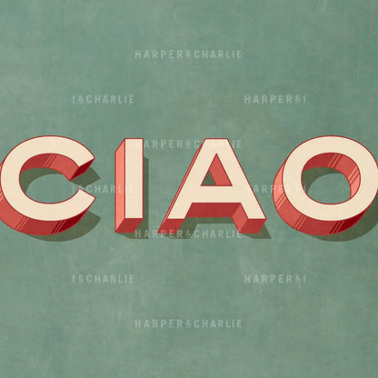 CIAO Colour Print Green Background Close Up View