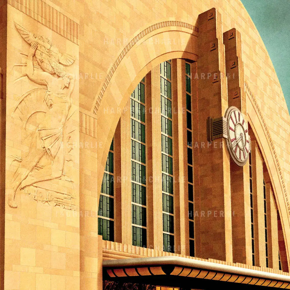 Cincinnati Union Terminal Colour Print Close Up View