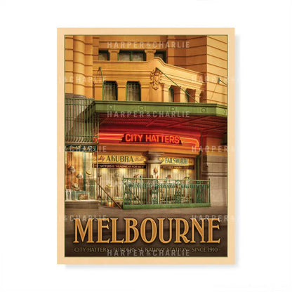 City Hatters Melbourne Art Print by Harper and Charlie