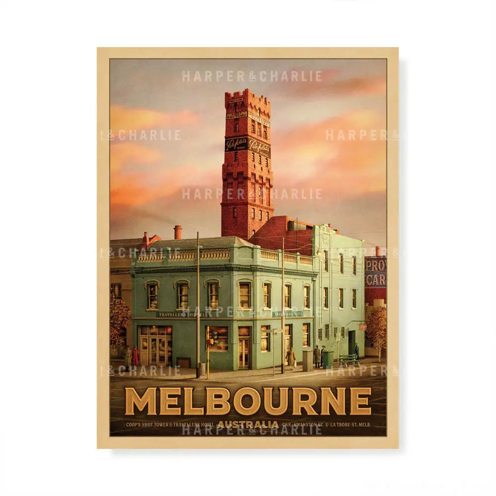 Coops Shot Tower Melbourne Colour Illustration