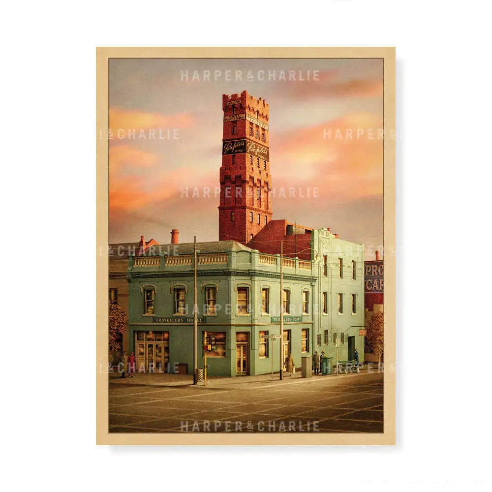 Coops Shot Tower and the old Travellers Hotel colour illustration