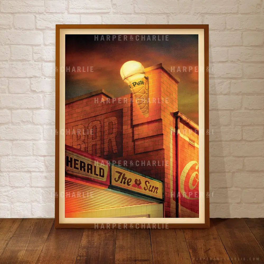 Corner Store Colour Print Framed by Harper &amp; Charlie