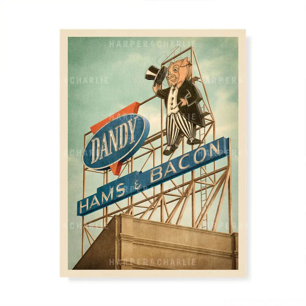 Dandy Pig Sign Dandenong Colour Print