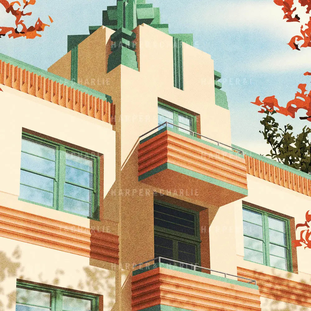Dorijo Apartments East Melbourne Closeup View Print by Harper and Charlie