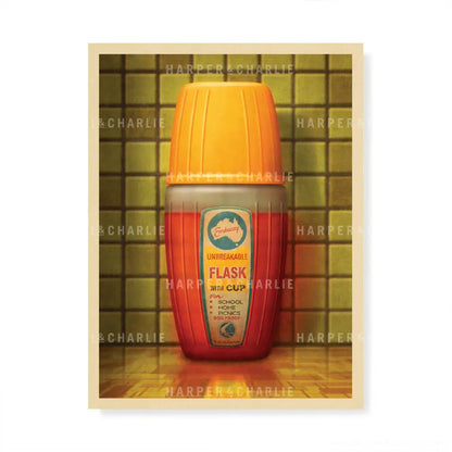 Embassy Drink Flask Colour Art Print by Harper and Charlie