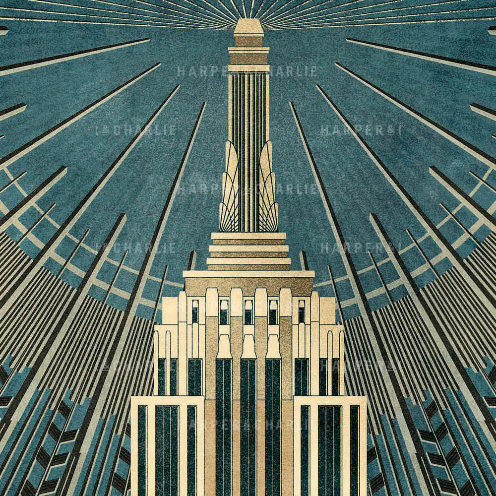 Empire State Building, New York Colour Print Close Up View