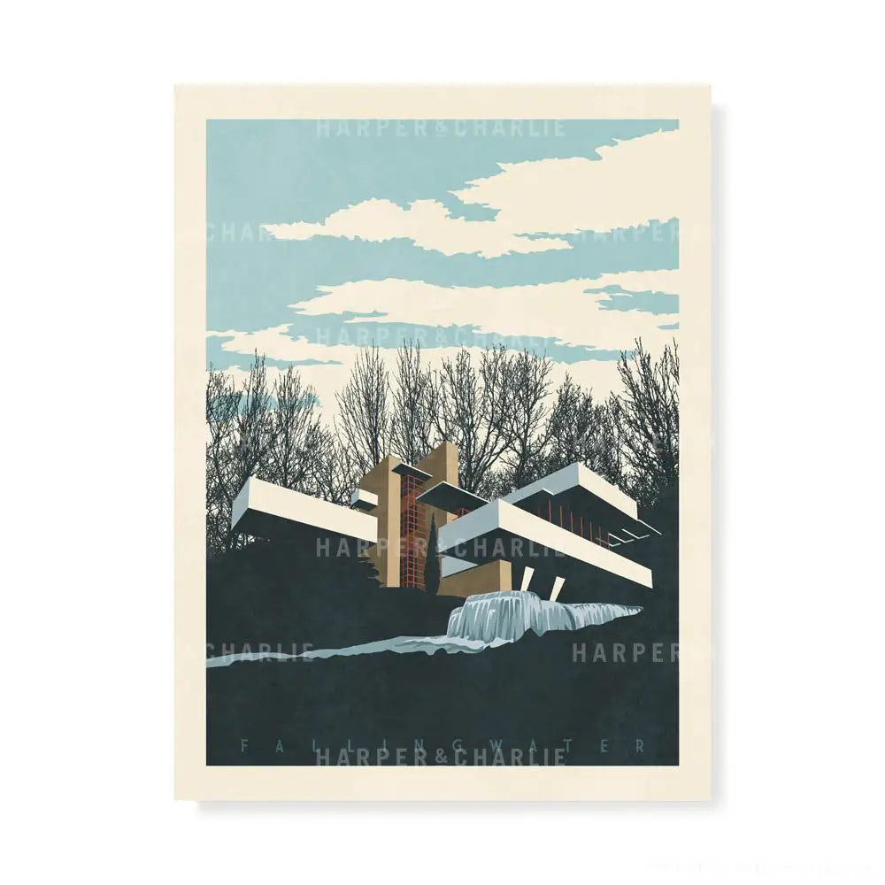 Fallingwater, Pennsylvania Colour Print