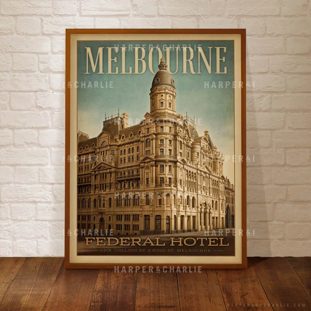 Federal Hotel Melbourne Art Print by Harper and Charlie Framed
