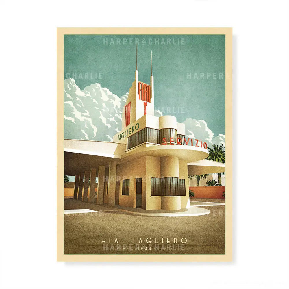 Fiat Tagliero Building Colour Print