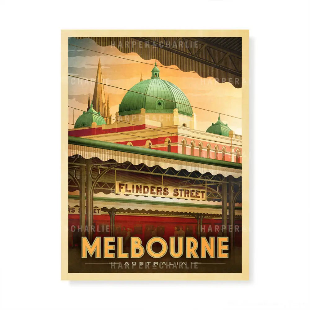 Flinders Street Station, Melbourne print by Harper and Charlie